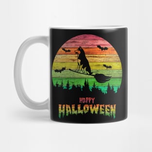 Vintage Halloween Dog Witch Mug